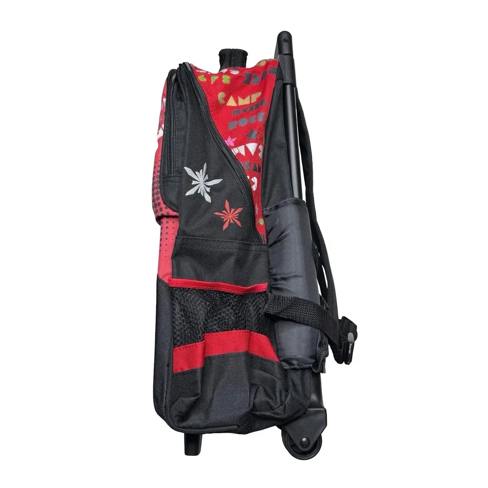 Camp Rock kids boys girls kindergarten school rolling wheels backpack 16